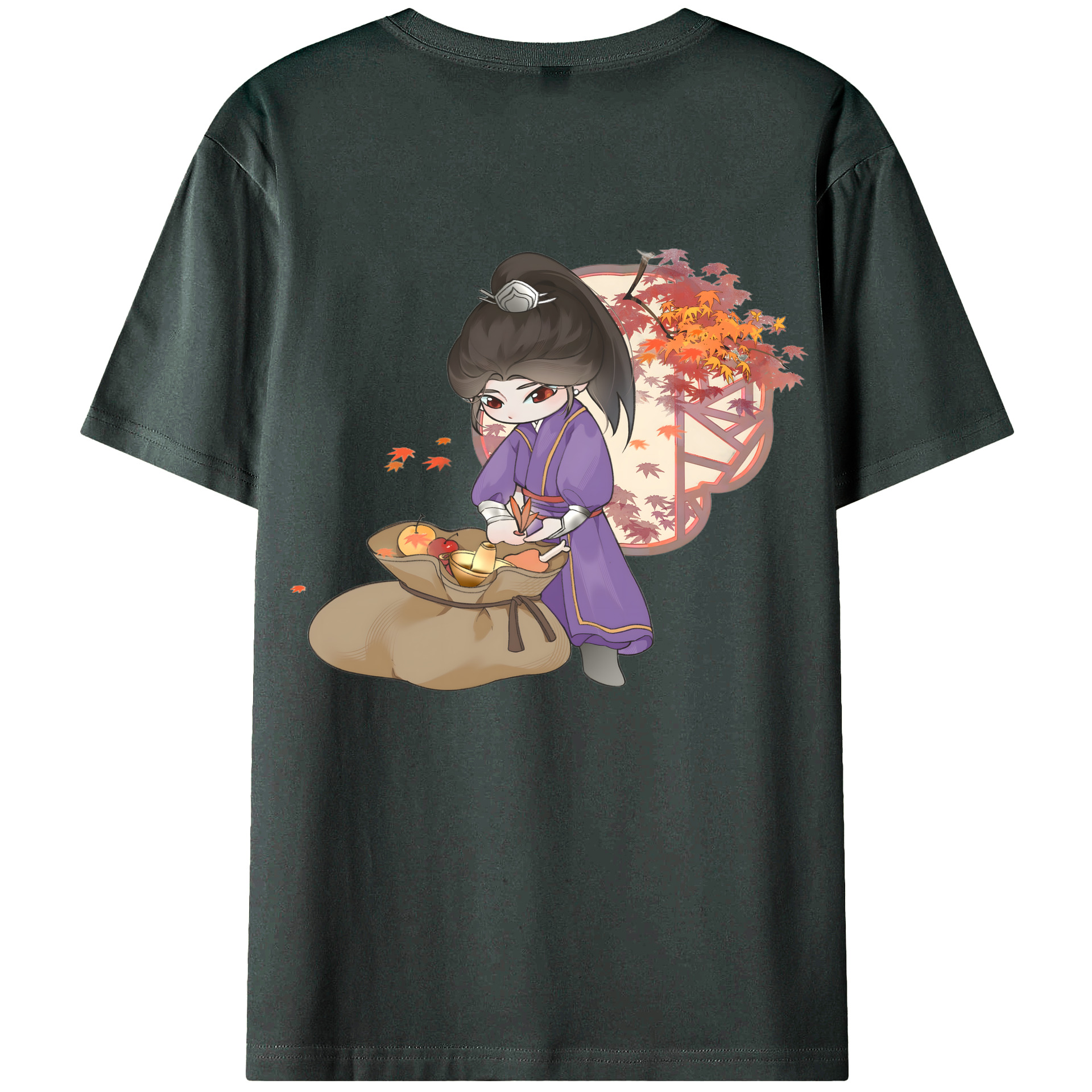 （画像用） Ne Zha 2 ナタ 魔童の大暴れ 綿100％ メンズ半袖Tシャツ（バックプリント） 通気性
